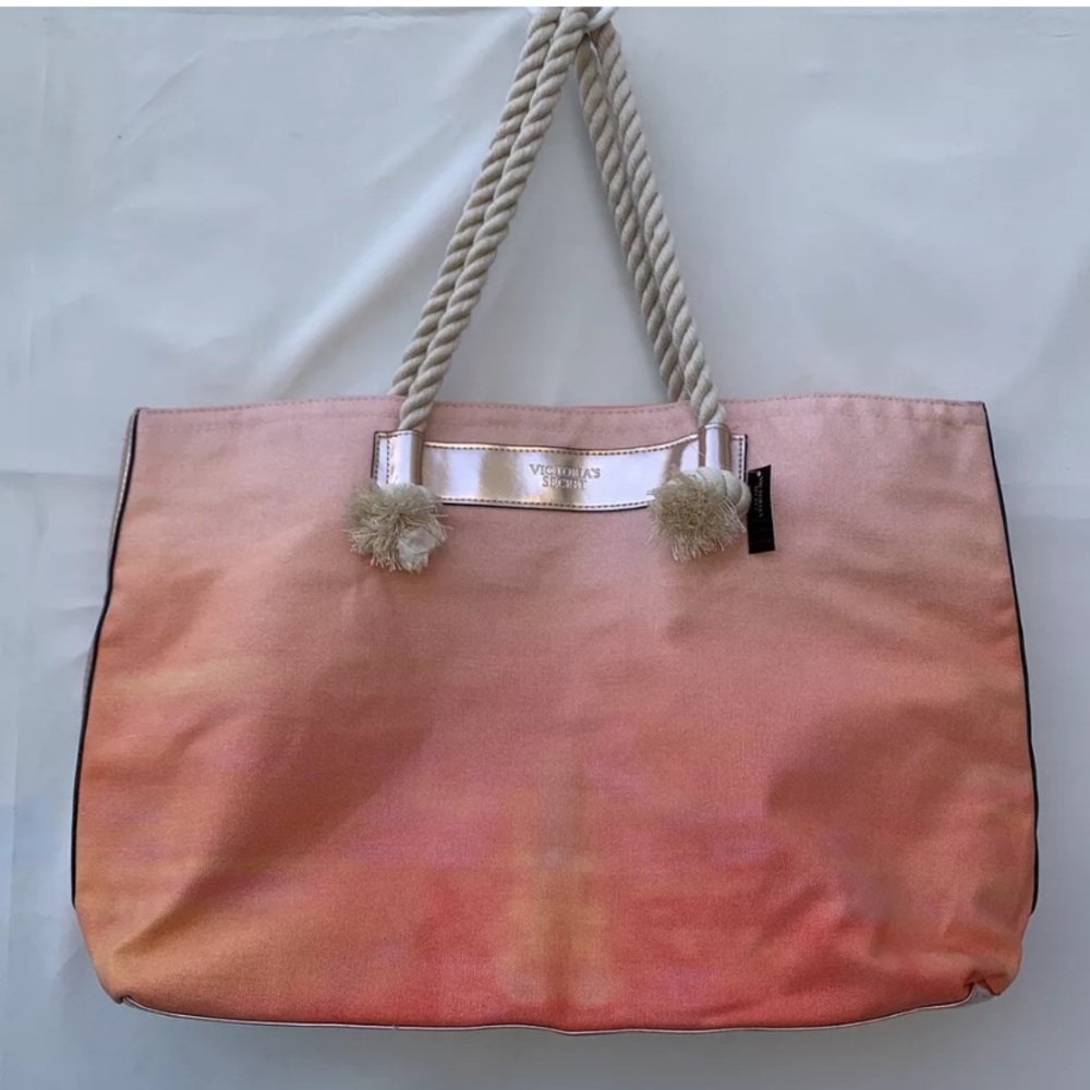 Victoria's Secret Orange Ombre Tote Bag Canvas